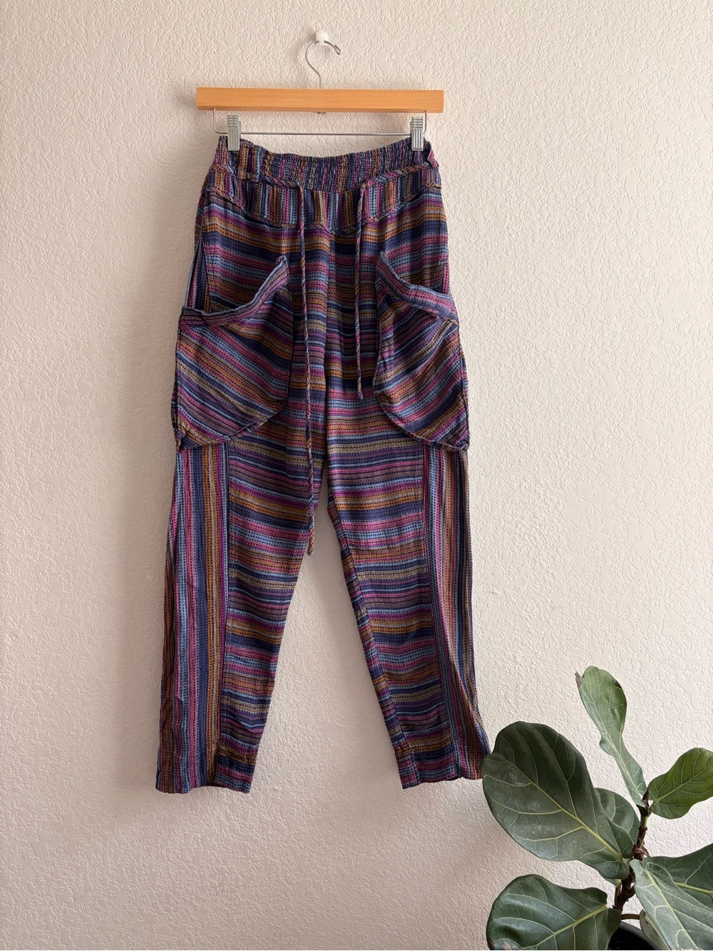 Free People Sweet Escape High Waist
Harem Woven Striped Pants Pouch Pockets S - Picture 5 of 8